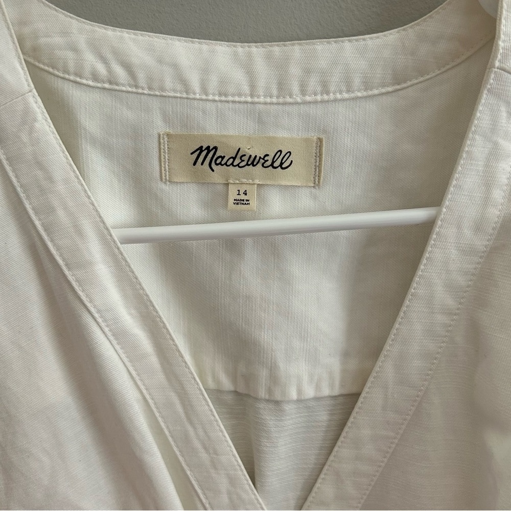 New Madewell Denim Cap-Sleeve Button-Front Dress … - image 7